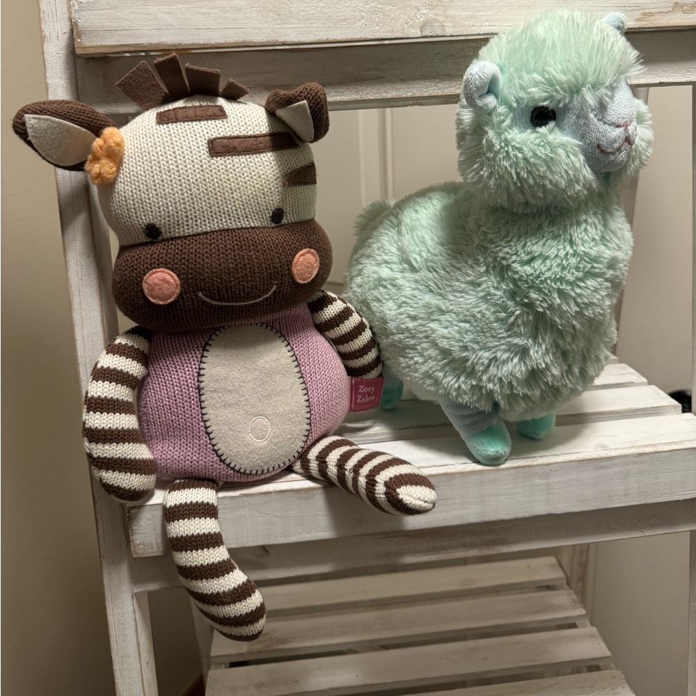 EUC Zoey Zebra Lolli Living and KellyToy Llama